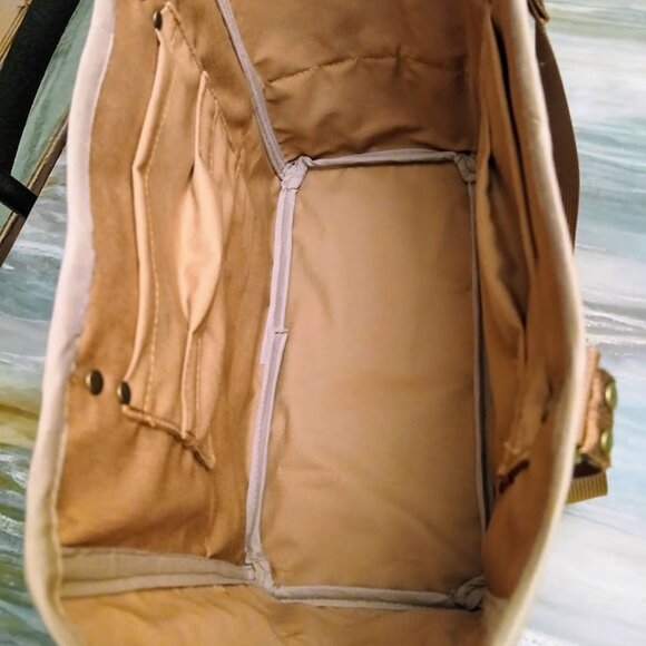 New Western Tote Shopper shoulder Bag Purse Rust Beige Double handle Carryall - Picture 8 of 10